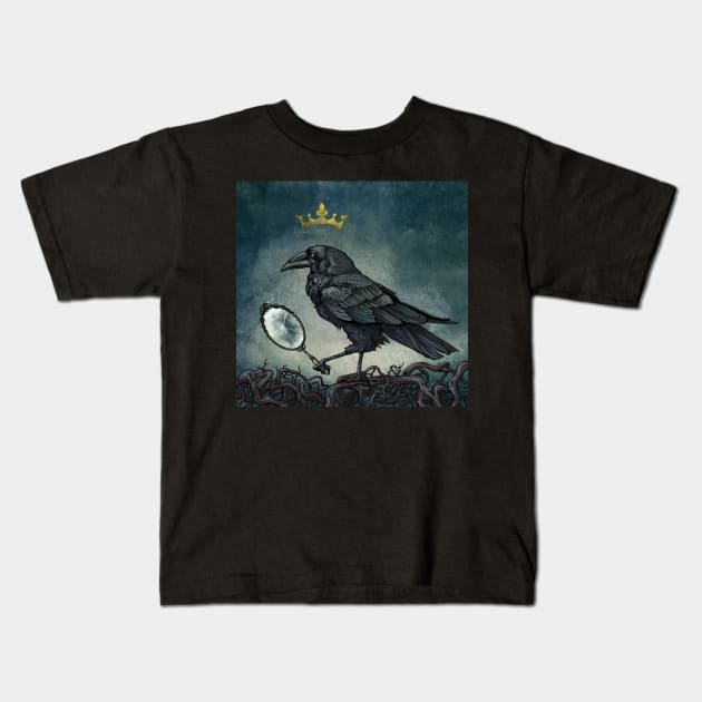 Raven King Kids T-Shirt by beesants